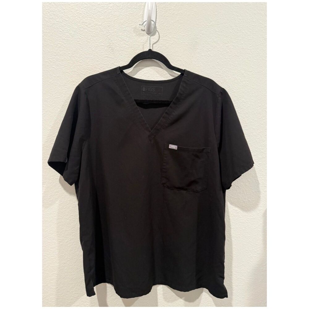 FIGS Black Catarina One Pocket Scrub Top